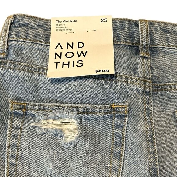 And Now This Macy’s The Mini Wide High Rise Relaxed Fit Cropped Jeans Size 25 - Picture 8 of 14